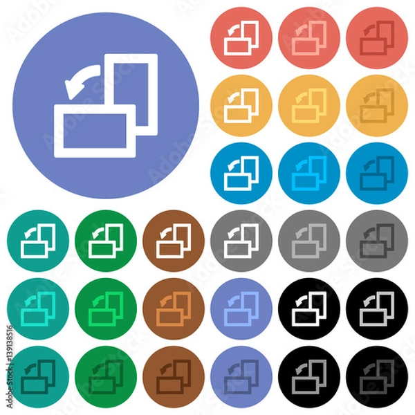 Fototapeta Rotate left round flat multi colored icons