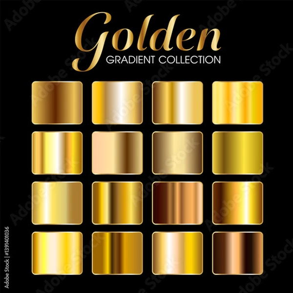 Obraz Gold gradient collection set