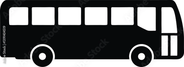 Fototapeta Bus silhouette vector,Large passenger bus icon clip art