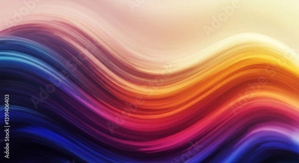 Obraz Abstract Colorful Waves Soft Light Background. AI Generated