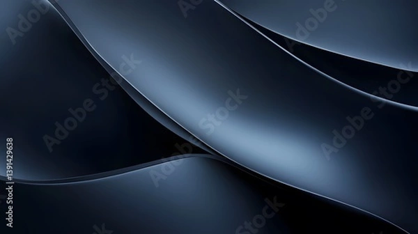 Obraz Abstract dark blue wavy lines, smooth, elegant background.