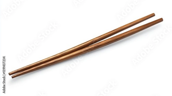 Fototapeta Smooth Wooden Chopsticks with Tapered Ends