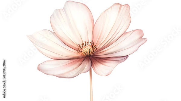 Fototapeta A flower with a white center and pink petals