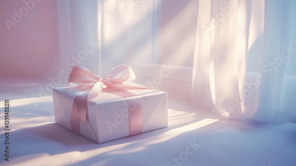 Obraz Elegant gift box on soft background.