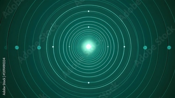 Obraz Concentric Circles with Central Light Source