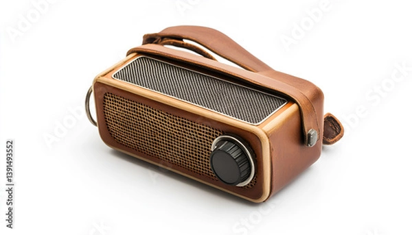 Obraz Audio communication isolated on white. Pocket radio