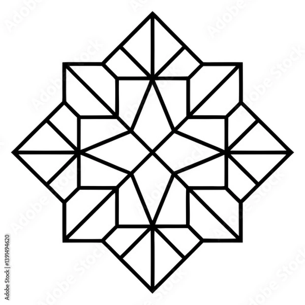Obraz Abstract geometric vector design featuring a seamless black and white star shape pattern