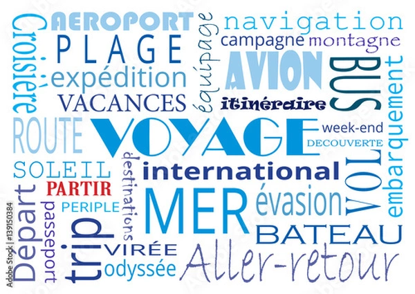 Obraz Mots autour du voyage