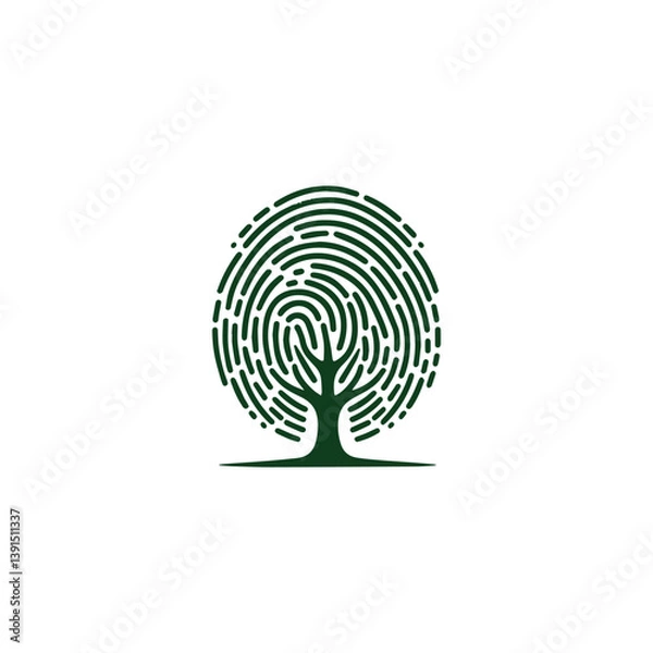 Obraz Fingerprint Tree Logo