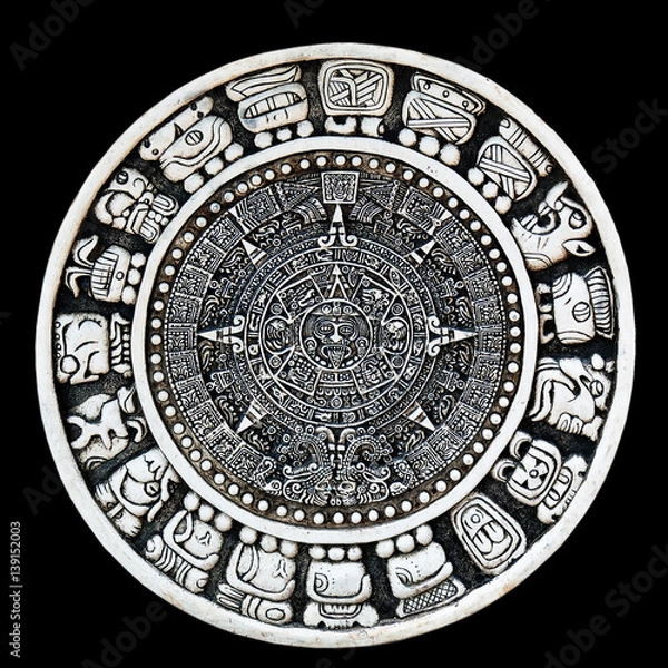 Fototapeta Maya calendar isolated - over black