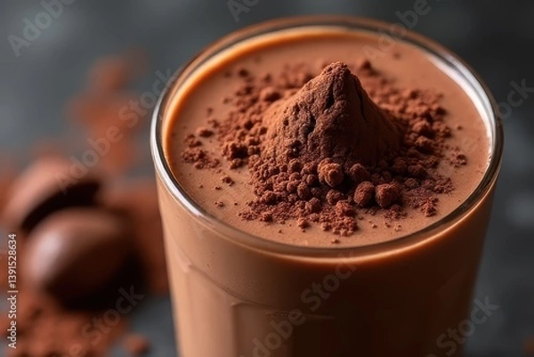 Fototapeta Tempting Cocoa Powder Blended Smoothie