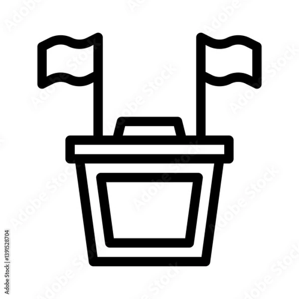 Fototapeta flag line icon