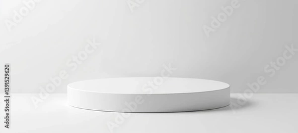 Obraz Simple white round display podium