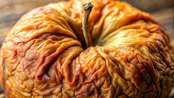 Obraz Wrinkled Old Apple: Close-up Photo of a Rustic, Dried Apple