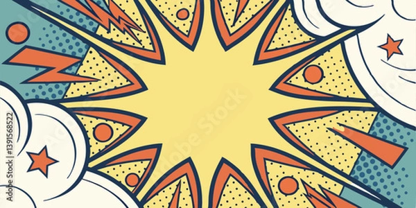 Fototapeta Retro Pop Art Comic Book Explosion Design Background