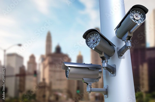 Fototapeta CCTV security cameras