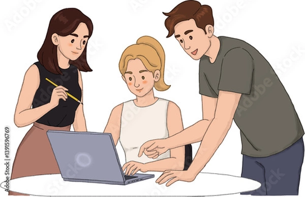 Obraz 일하는 사람들