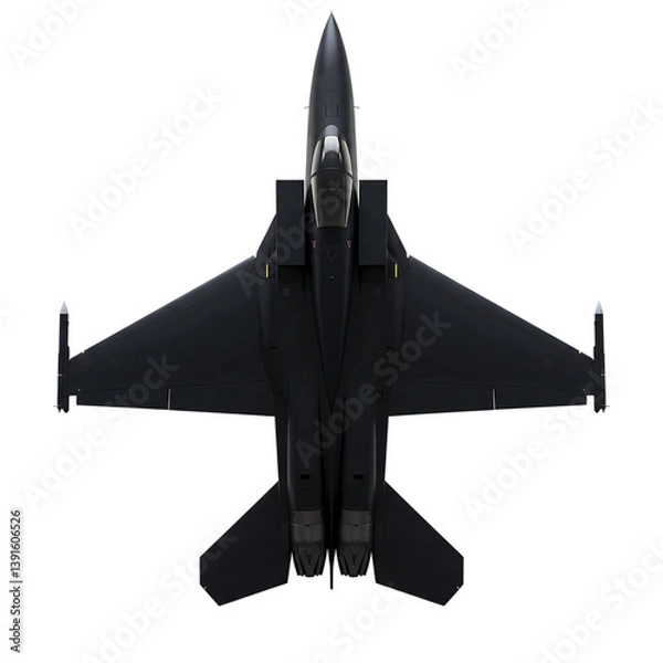 Obraz Black Fighter Jet Top View