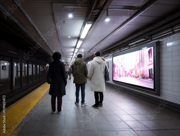 Obraz  subway digital ad screen,