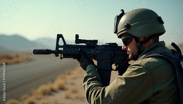 Fototapeta Explore high-resolution imagery of military might and strategic deterrence, showcasing sophisticated weaponry and controlled force for global security in our Photo Stock Concept.