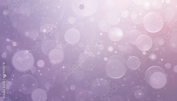 Fototapeta Soft gradient background from lavender to baby pink, with translucent circle overlays and subtle light flares