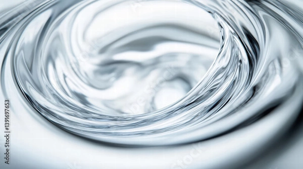 Fototapeta Whirlwind Water Dynamics: A mesmerizing close-up of swirling water, showcasing the fluidity and dynamism of liquid in motion, with captivating shades of blue and silver.