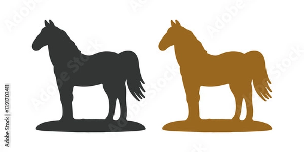 Obraz Horse silhouette vector isolated on white background. Beautiful Black And White Horse Head Silhouette vector design. Image for logo, design and tattoo.