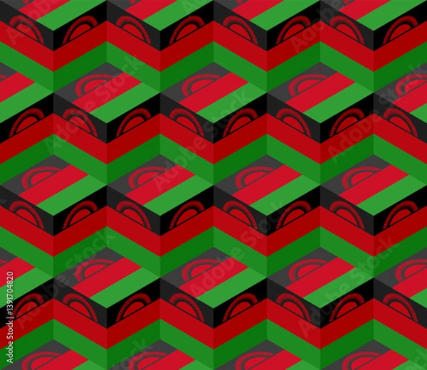 Fototapeta malawi flag box pattern. vector illustration