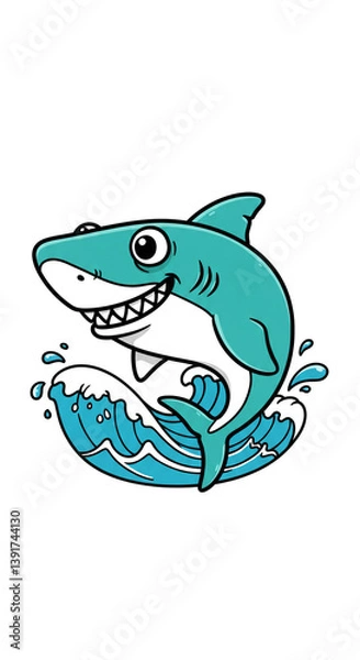 Obraz Cartoon shark vector illustration