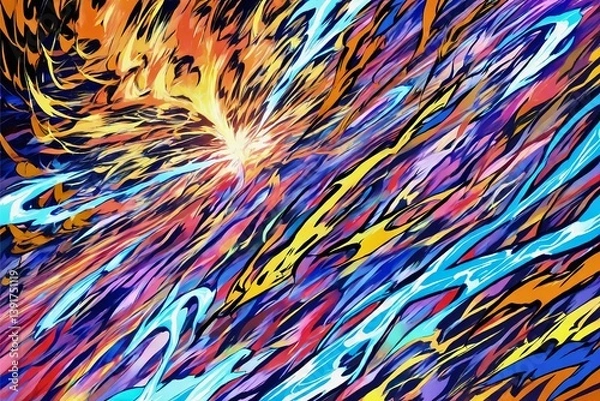 Obraz カオス、混沌、厄災、インフェルノ、抽象的な背景画像