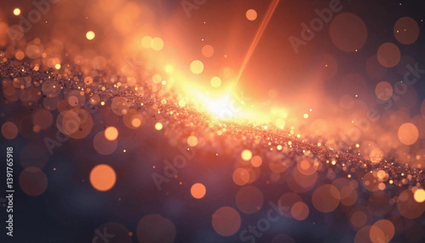 Fototapeta Radiant abstract burst with warm glowing light, dreamy bokeh