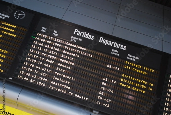 Fototapeta Panel wyświetlacza lotniska