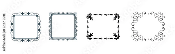 Fototapeta Set  elegant ornamental frames