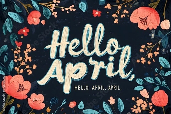 Fototapeta Layered Script for April