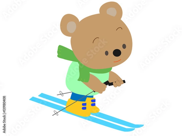 Fototapeta 狸のスキー