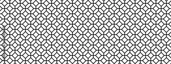 Fototapeta Black mesh texture. Metallic fence, wire, fishing net, cage or lattice structure. Abstract geometric minimalistic print. Mosaic geometric texture. Tile floor surface. Vector graphic Illustration.