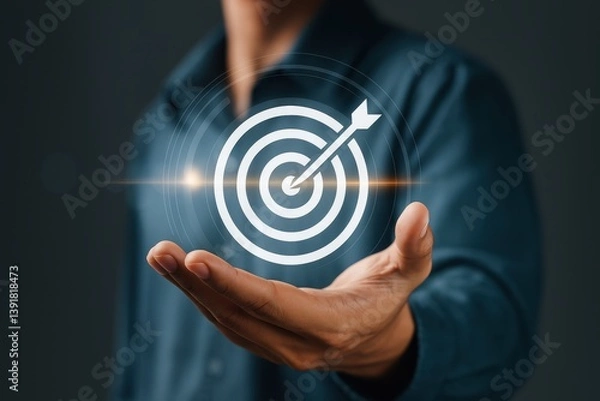 Obraz Person holding a in their hand, symbolizing goal setting, achievement, or focused ambitions in life