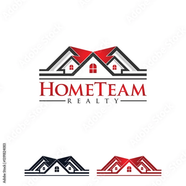 Fototapeta house building logo combination, with gradient colors