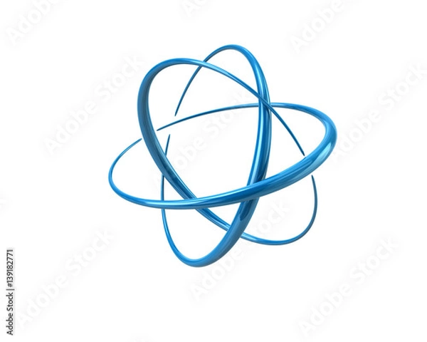 Obraz Blue atom symbol