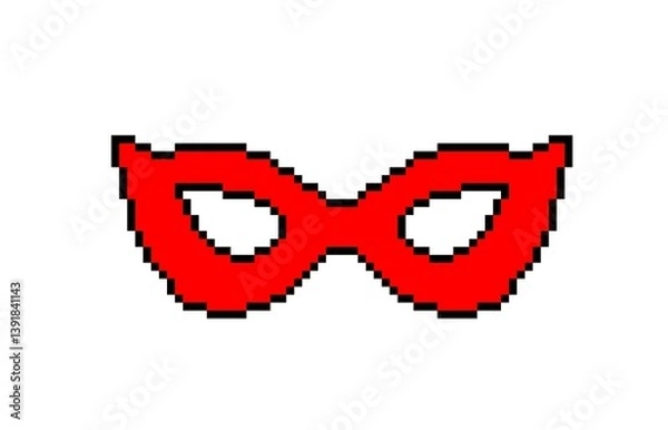 Obraz Mardi Gras, Carnival Mask, pixel drawing of carnival mask. For embroidery, design, children's creativity. Mosaic.