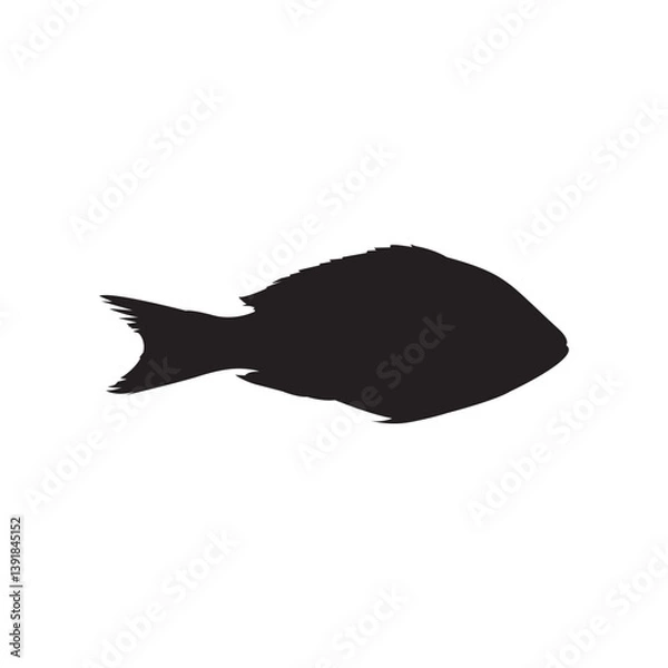 Fototapeta red snapper fish silhouette