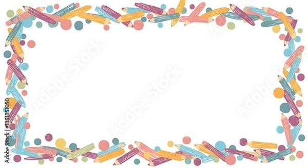 Fototapeta Colorful Crayon Dreams Pastel Pencil Frame Rainbow Hues A Burst Of Color Joyful Scribbles Creative Confetti Pencil Paradise Whimsical Art Color Symphony Soft Hues Pastel Dreams AI Generated