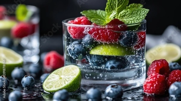 Obraz Refreshing fruit infused water drink