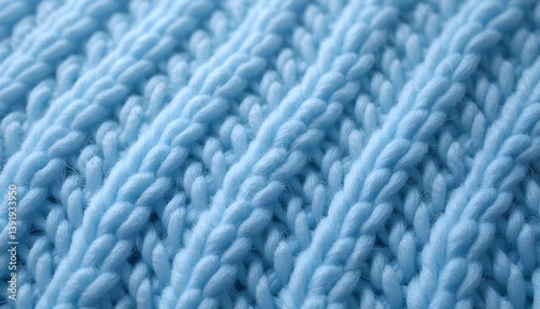 Fototapeta Seamless large knitting, wool, soft blue color, texture, realistic patterns, natural colors, soft lighting, high resolution
