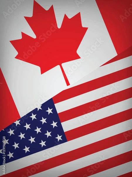 Obraz National Design Featuring the USA and Canada Identity
