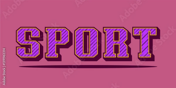 Fototapeta typography SPORT word art illustration, editable text effect, eps file format