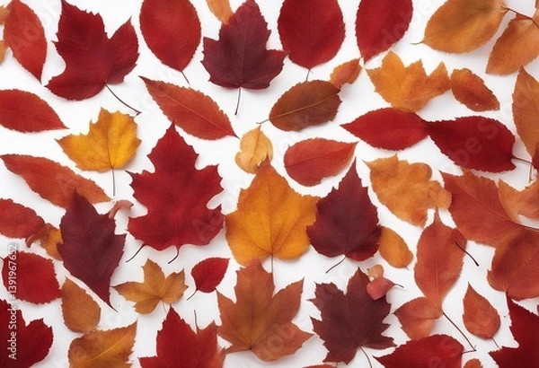 Fototapeta png autumn red transparent border isolated leaves frame various variety leaf type cut closeup pear poplar element maple vibrant white brown seasonal linden background aspen assortment different