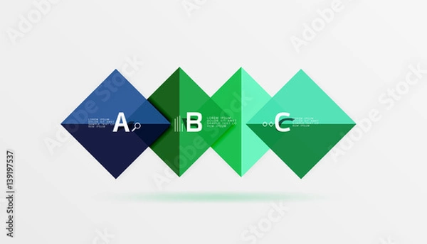 Obraz Overlapping square infographics