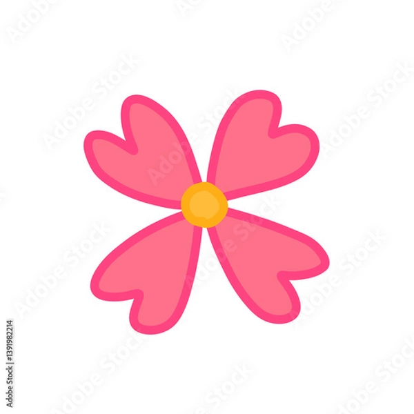 Fototapeta pink flower on white background