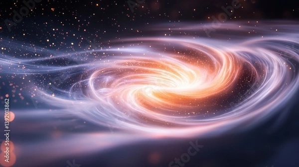Fototapeta Swirling Abstract Galaxy with Luminous Stars and Soft Glowing Colors in a Cosmic Atmosphere